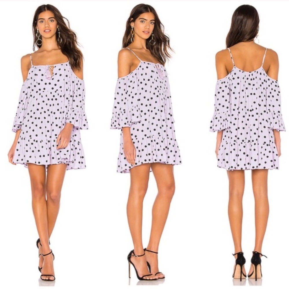 Tularosa purple polka dot mini dress